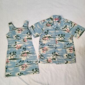 His (L) and Hers (S) matching Hawaiian outfits